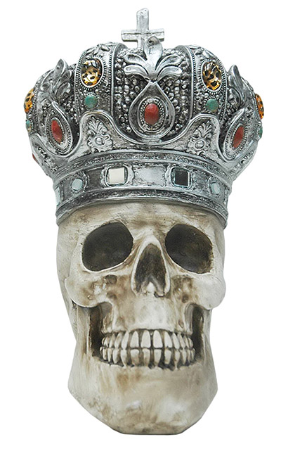 Resin Skull With Crown Small